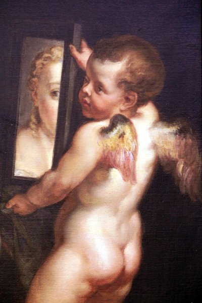 Cupid Holding a Mirror (detail) by Peter Paul Rubens